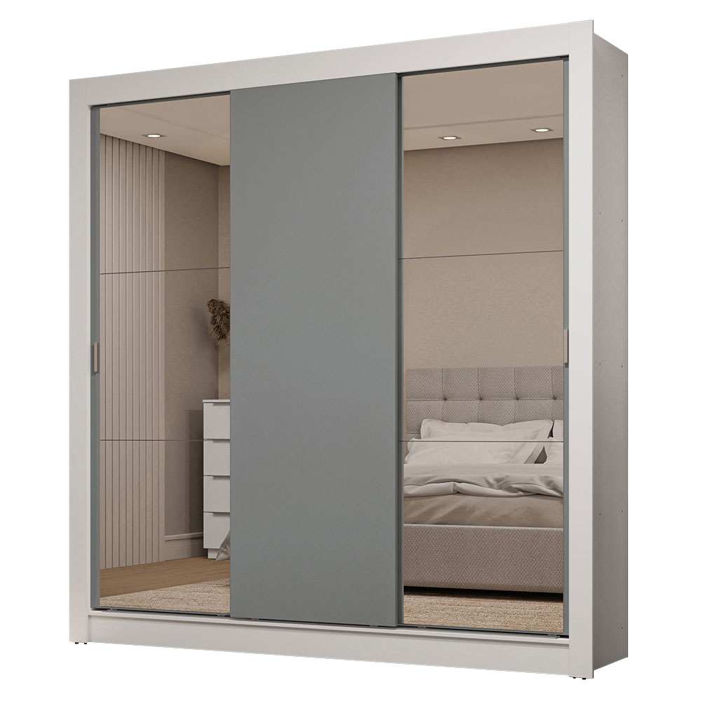 Ropero Closet Madesa 3 Puertas 2 Espejos BG 01