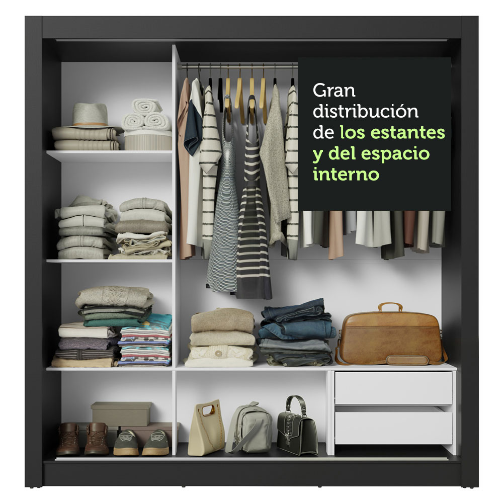 Ropero Closet Madesa 3 Puertas NG 01