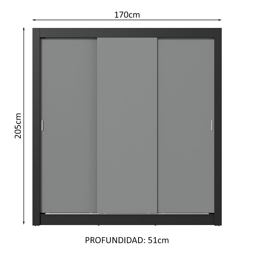 Ropero Closet Madesa 3 Puertas NG 01