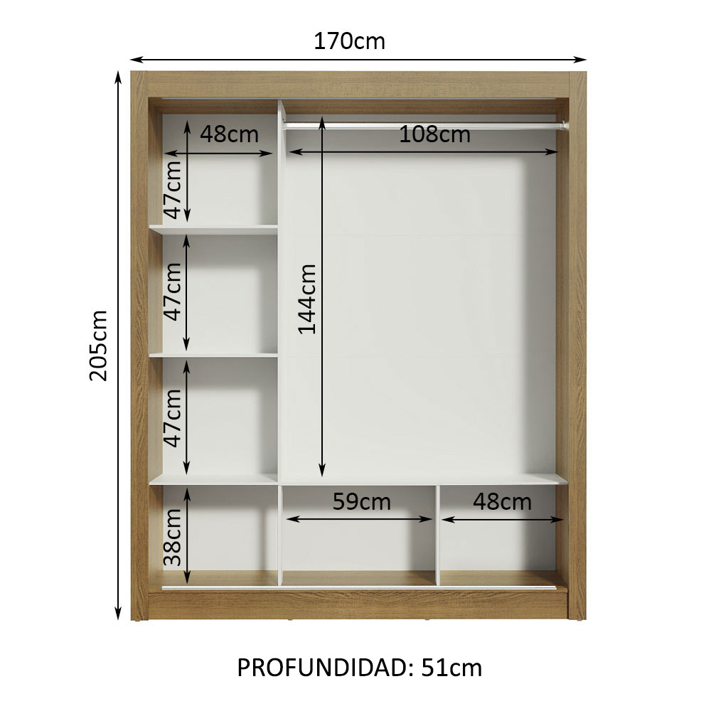 Ropero Closet Madesa 3 Puertas MB 05