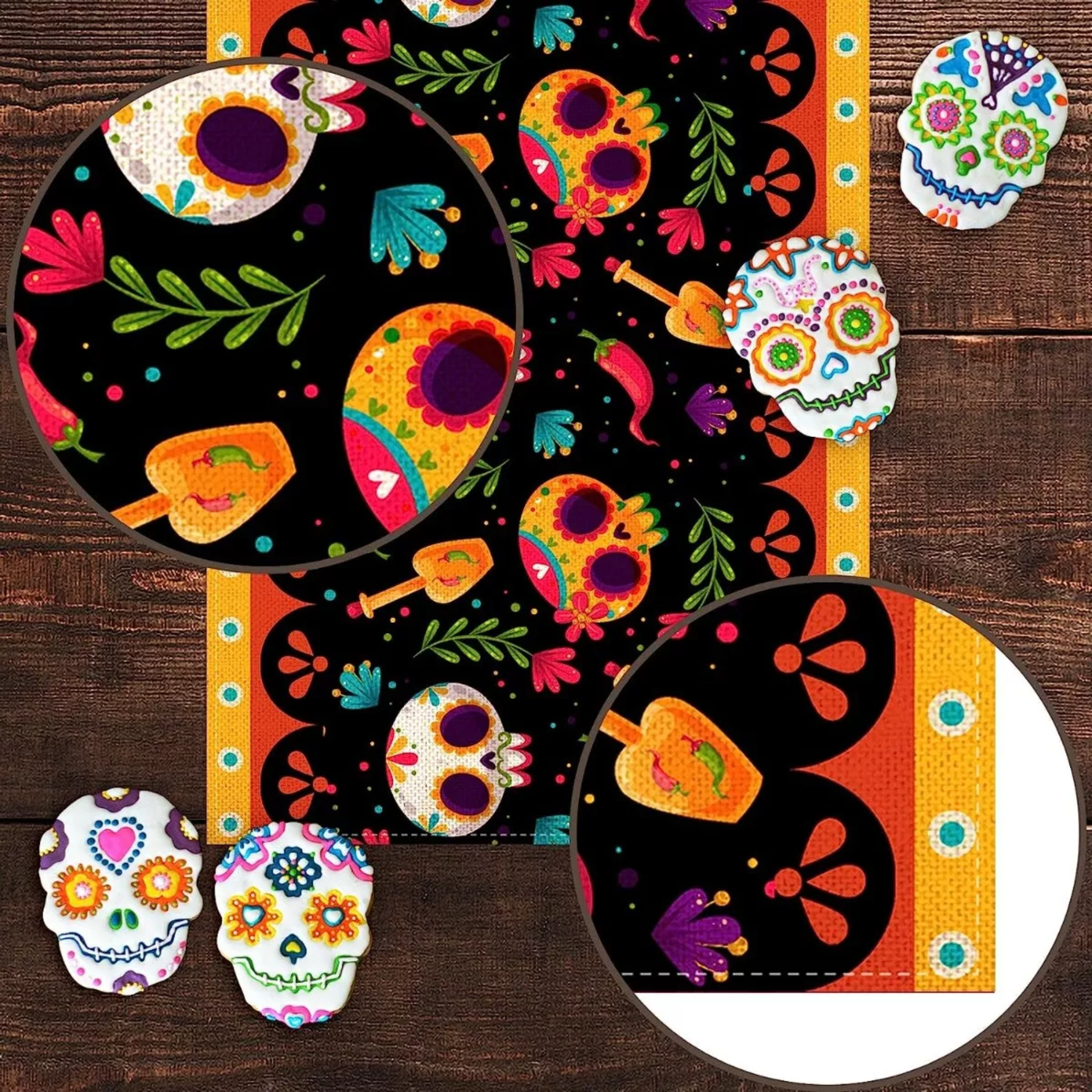 Camino De Mesa Textura Lino 33*183cm Estilo Mexicano
