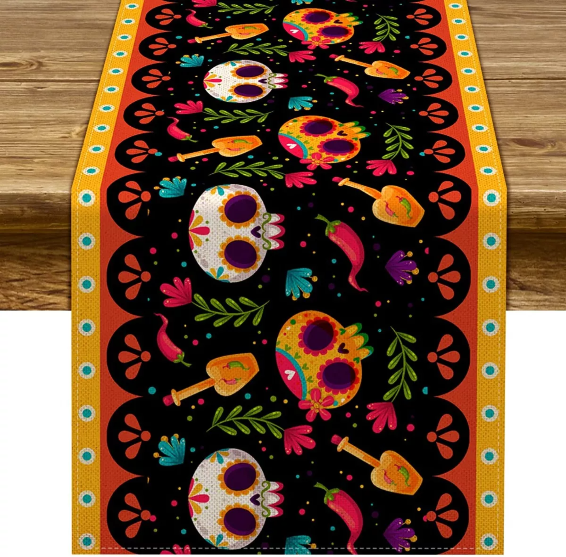 Camino De Mesa Textura Lino 33*183cm Estilo Mexicano