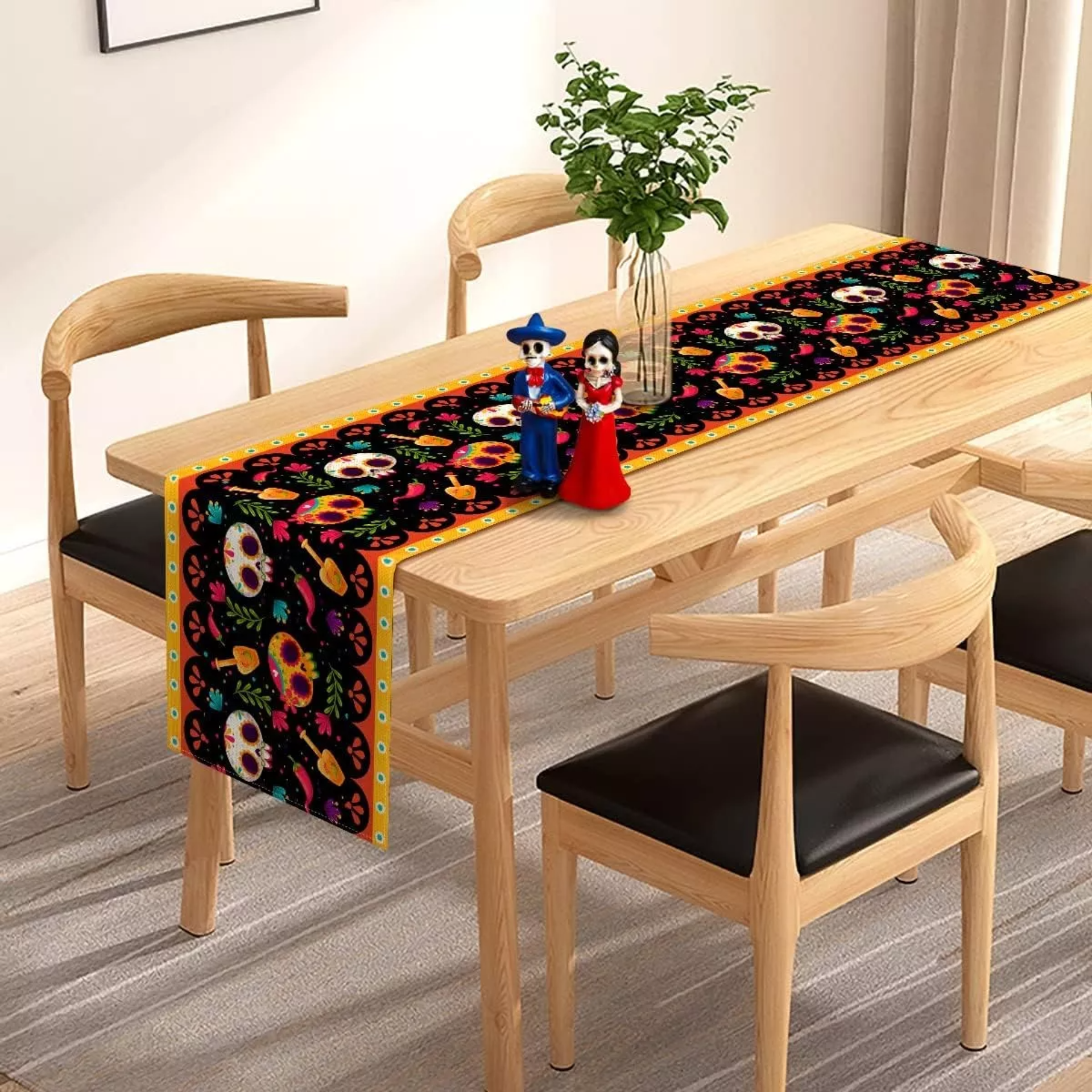 Camino De Mesa Textura Lino 33*183cm Estilo Mexicano