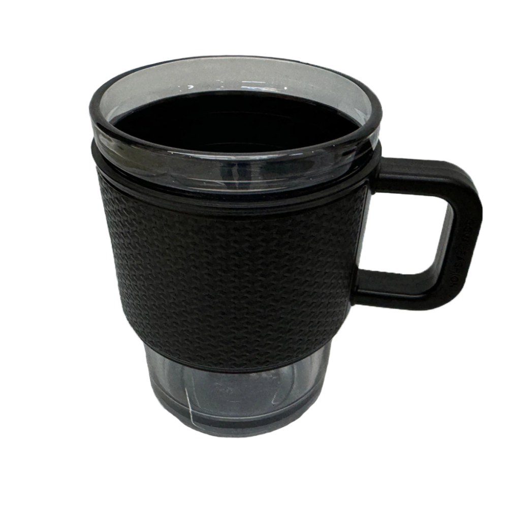 Set 4Tazas Vidrio 420ml Cubierta y Agarradera Plástico Brang
