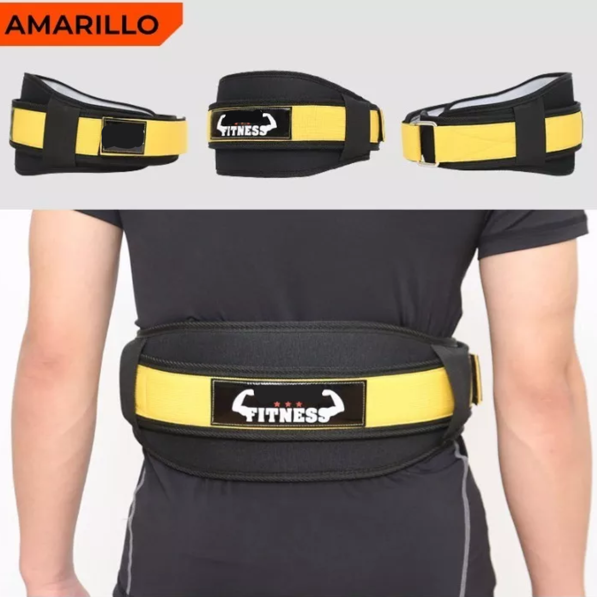 Faja Cinturón Cinto Gym Pesas Crossfit Amarillol L