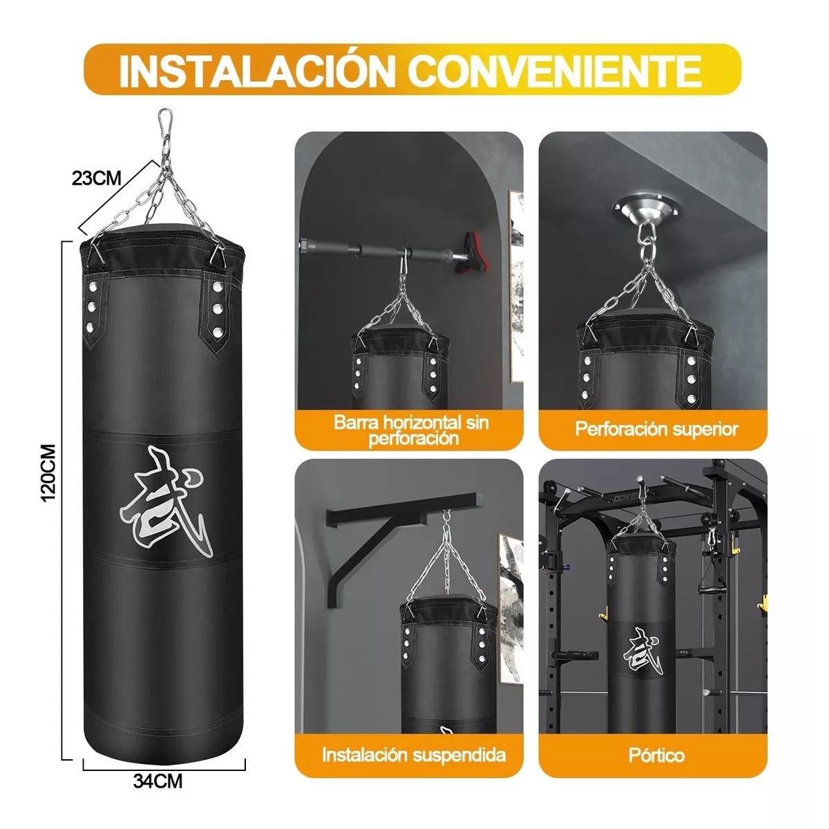 Kit De Costal De Box Con Guantes Saco De Boxeo Profesional 
