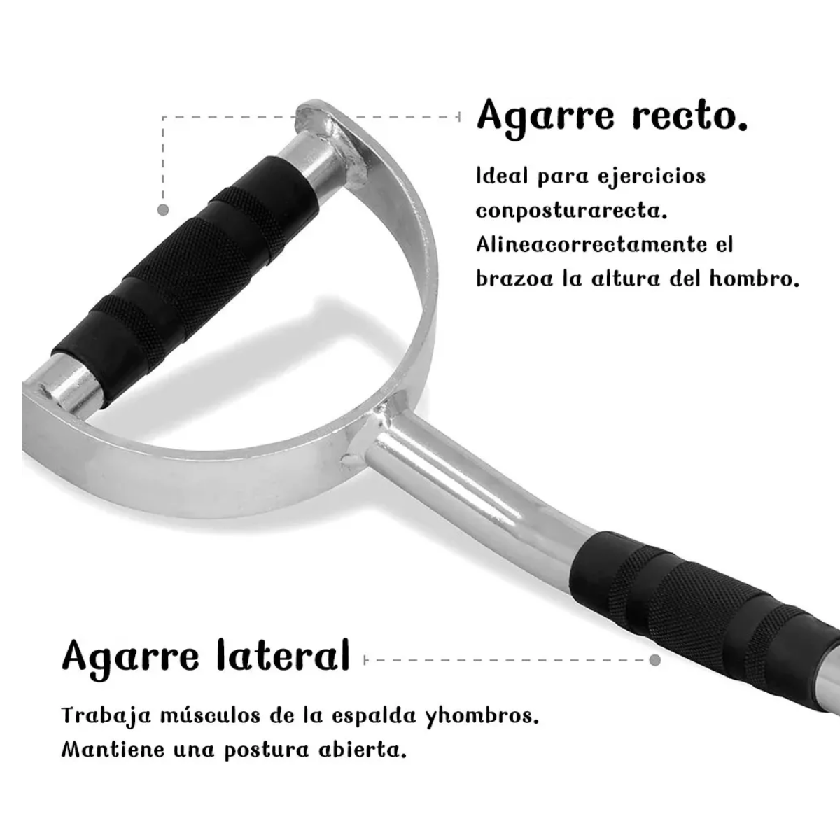 Agarradera Maneral Para Polea Alta Espalda Con Jaladeras