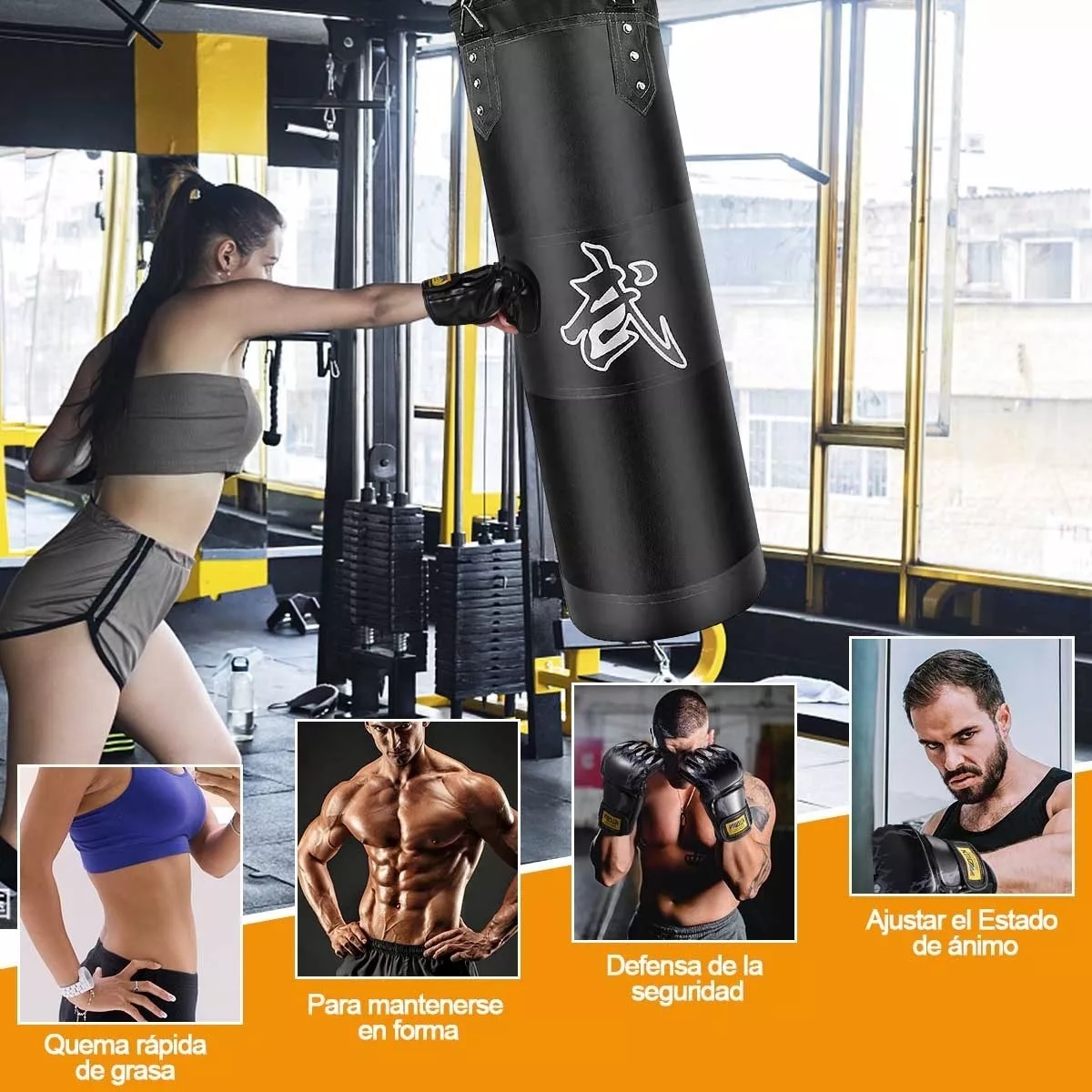 Kit De Costal De Box Con Guantes Saco De Boxeo Profesional 