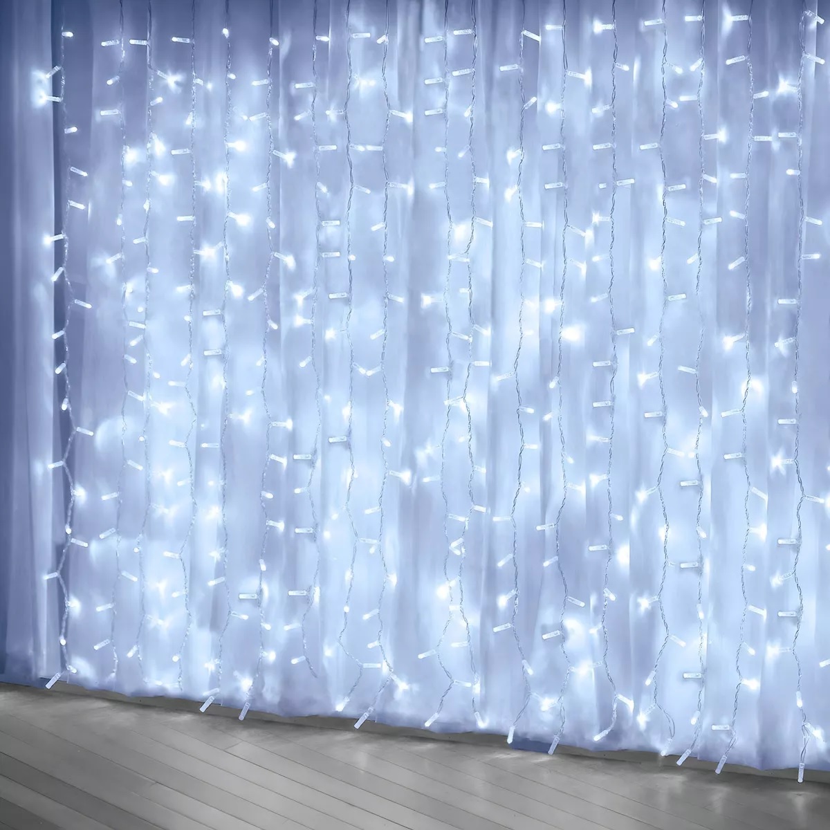 Serie Luces Led Cortina 6x3m Blanco Frío Boda Navidad Fiesta