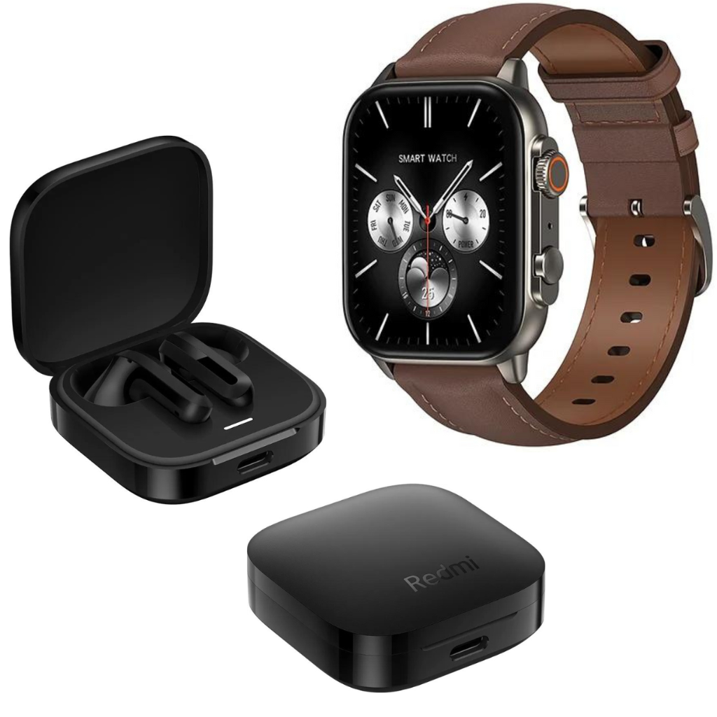 Combo de Audífonos Xiaomi Redmi Buds 6 Active y Smartwatch G-tide S5 Pro