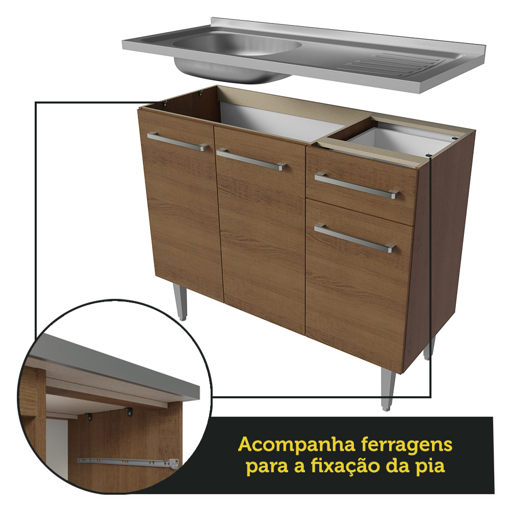 Cocina Integral Completa Modular Madesa Emilly Con Tarja MM 08