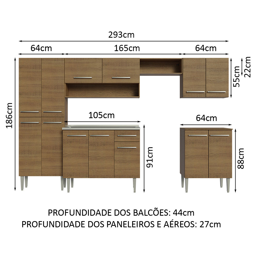 Cocina Integral Completa Modular Madesa Emilly Con Tarja MM 08
