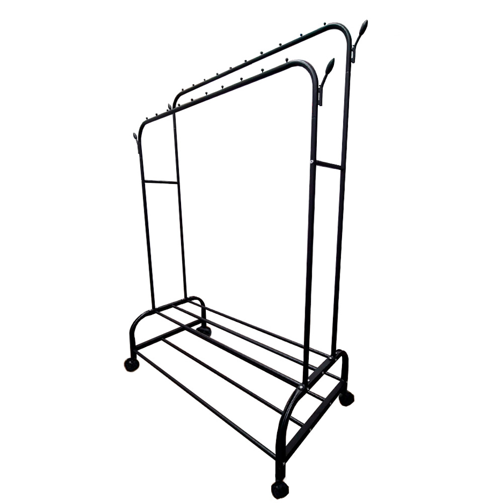 Ilios Innova | Perchero De Ropa Multifuncional Doble Para Dormitorio, Almacenamiento Triple con Estante y Zapatero