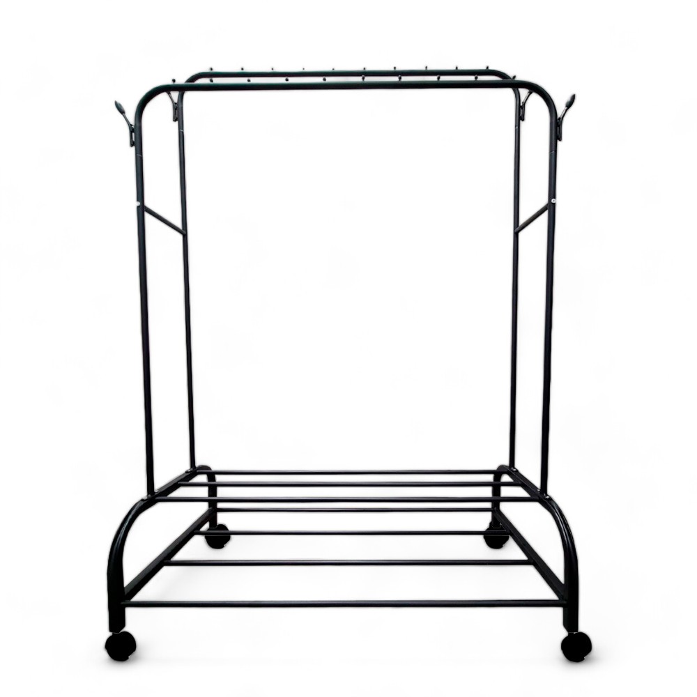 Ilios Innova | Perchero De Ropa Multifuncional Doble Para Dormitorio, Almacenamiento Triple con Estante y Zapatero