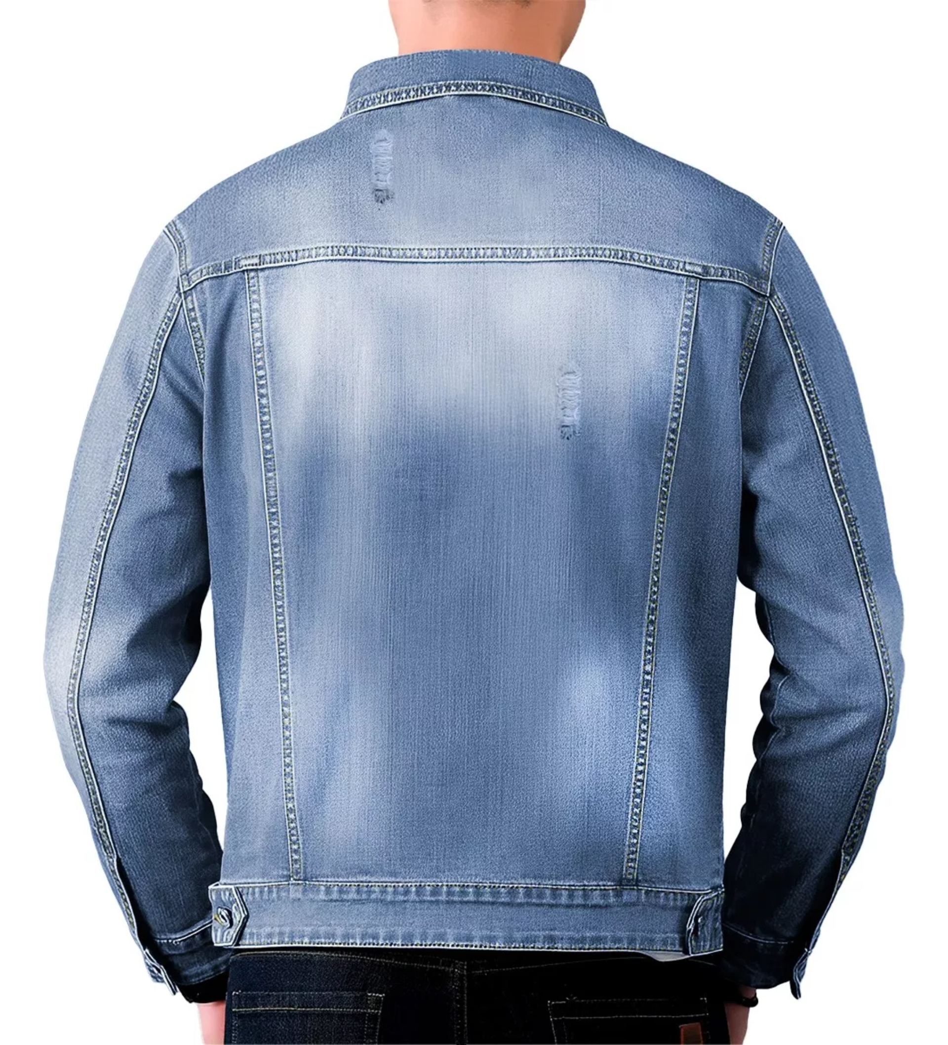 Chamarra De Mezclilla Para Hombre Con Bolsillos Denim