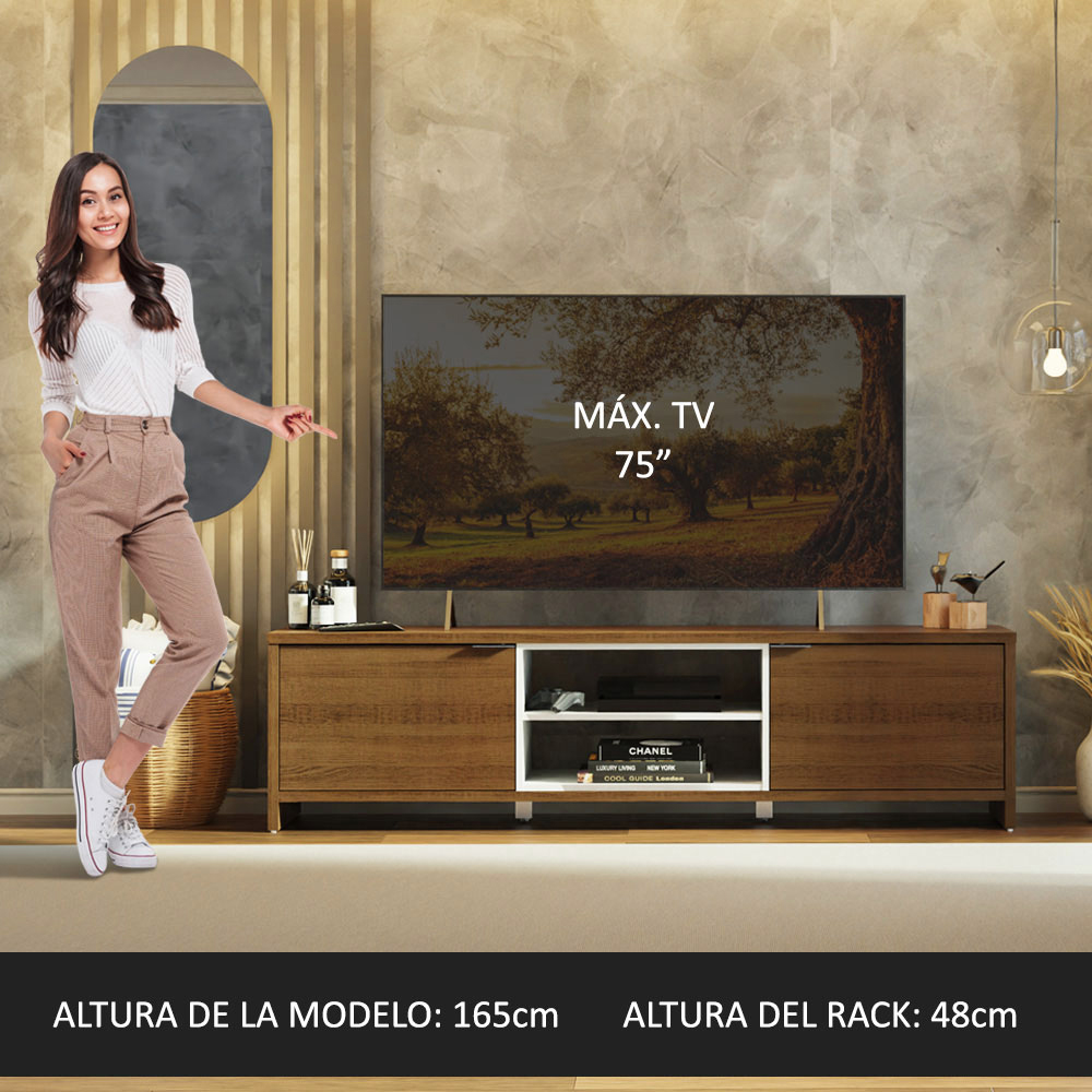 Mueble Mesa Para Tv Rack Metz Madesa Hasta 75'' MB