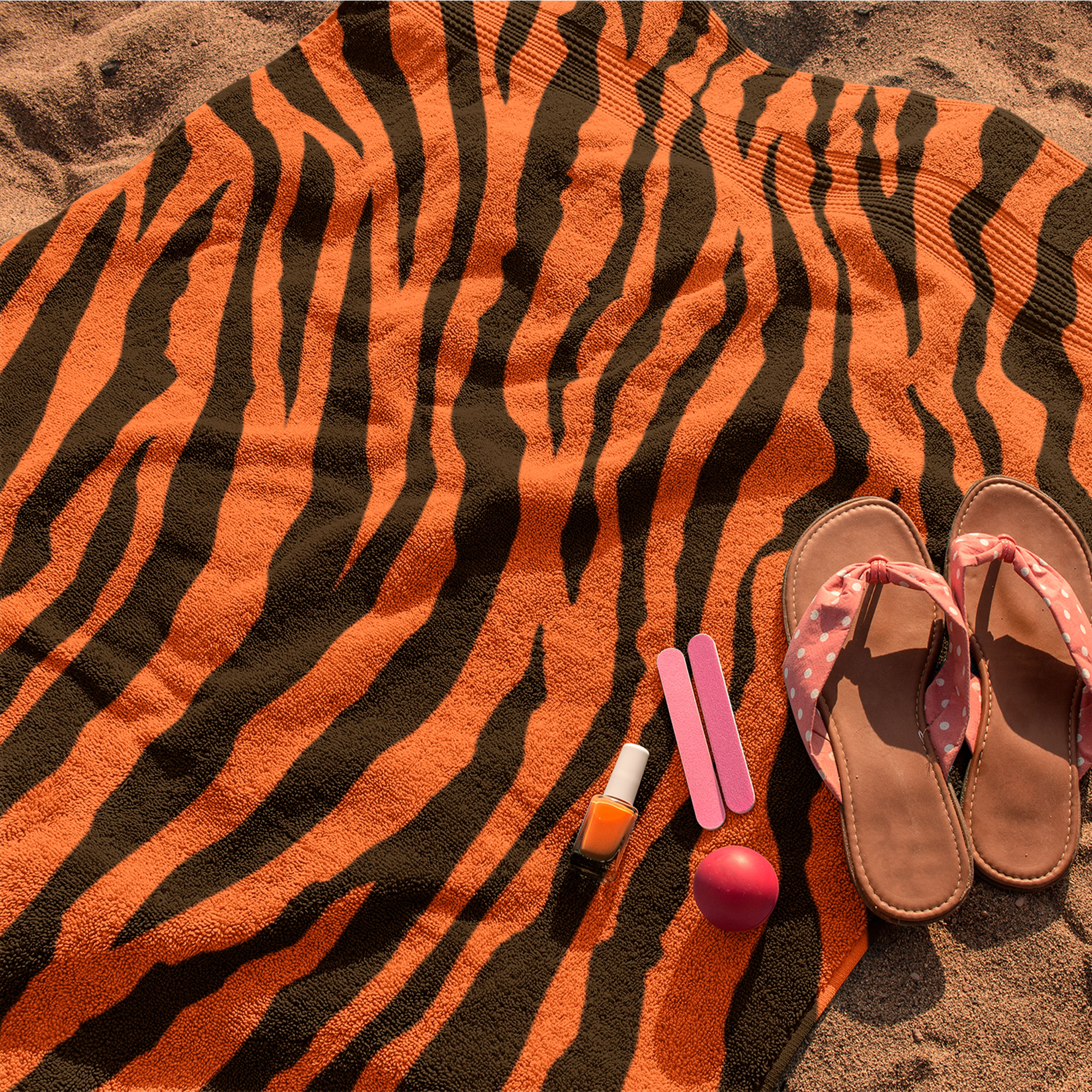 Toalla de Baño Diseño de Animal Print de Tigre Ligera Y Suave Alta Calidad.