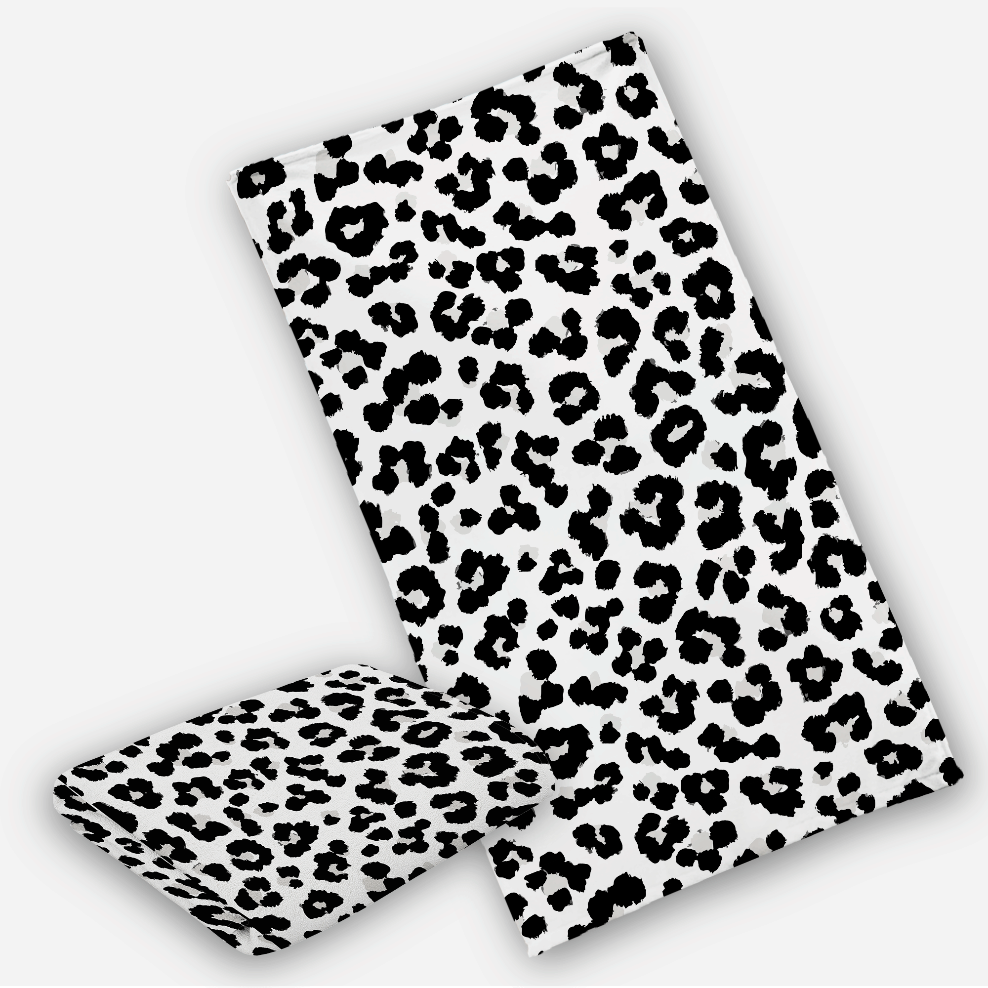 Toalla de Baño Diseño de Animal Print de Leopardo Blanco Ligera Y Suave Alta Calidad.