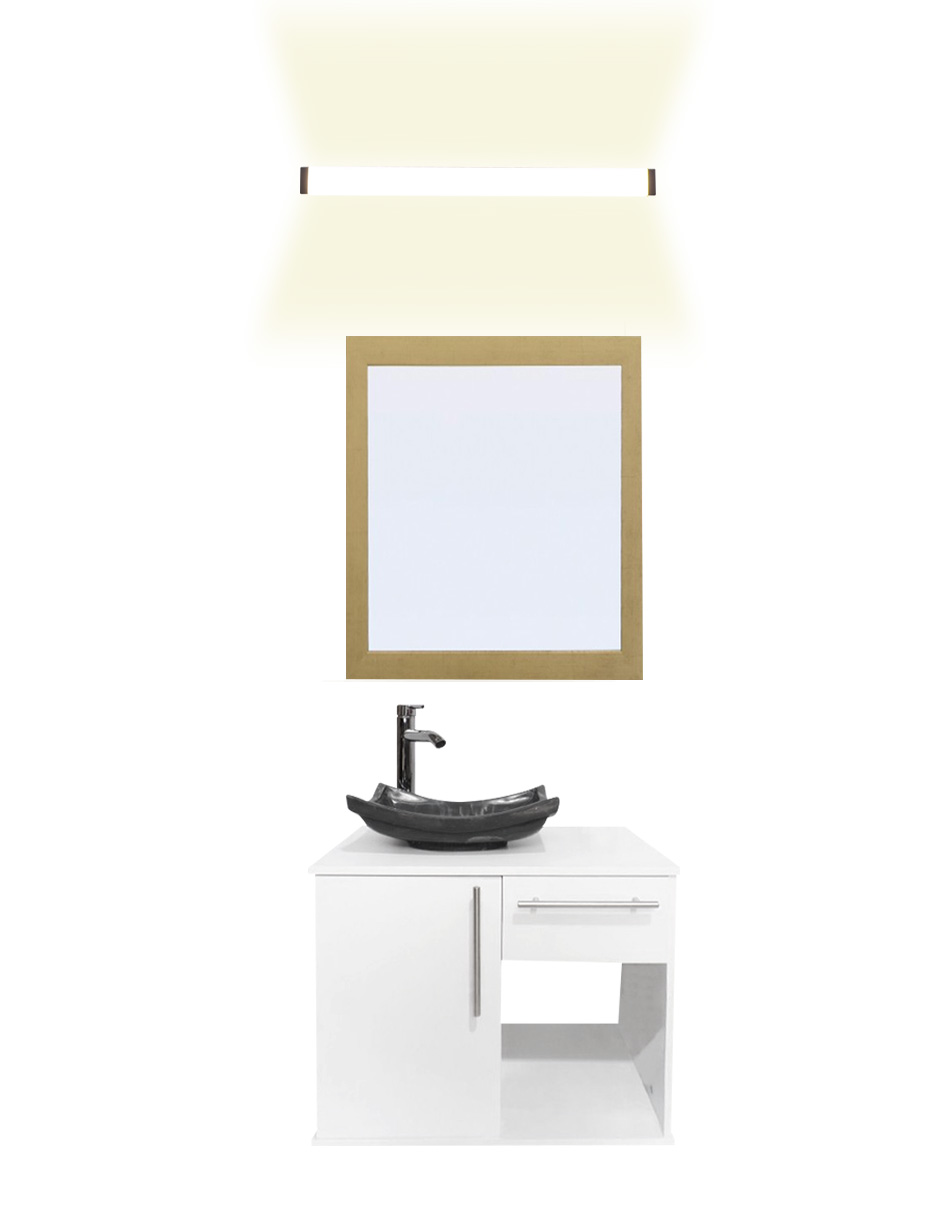 Gabinete Para Baño Con Lavabo AGATHA Con Lampara Y Espejo