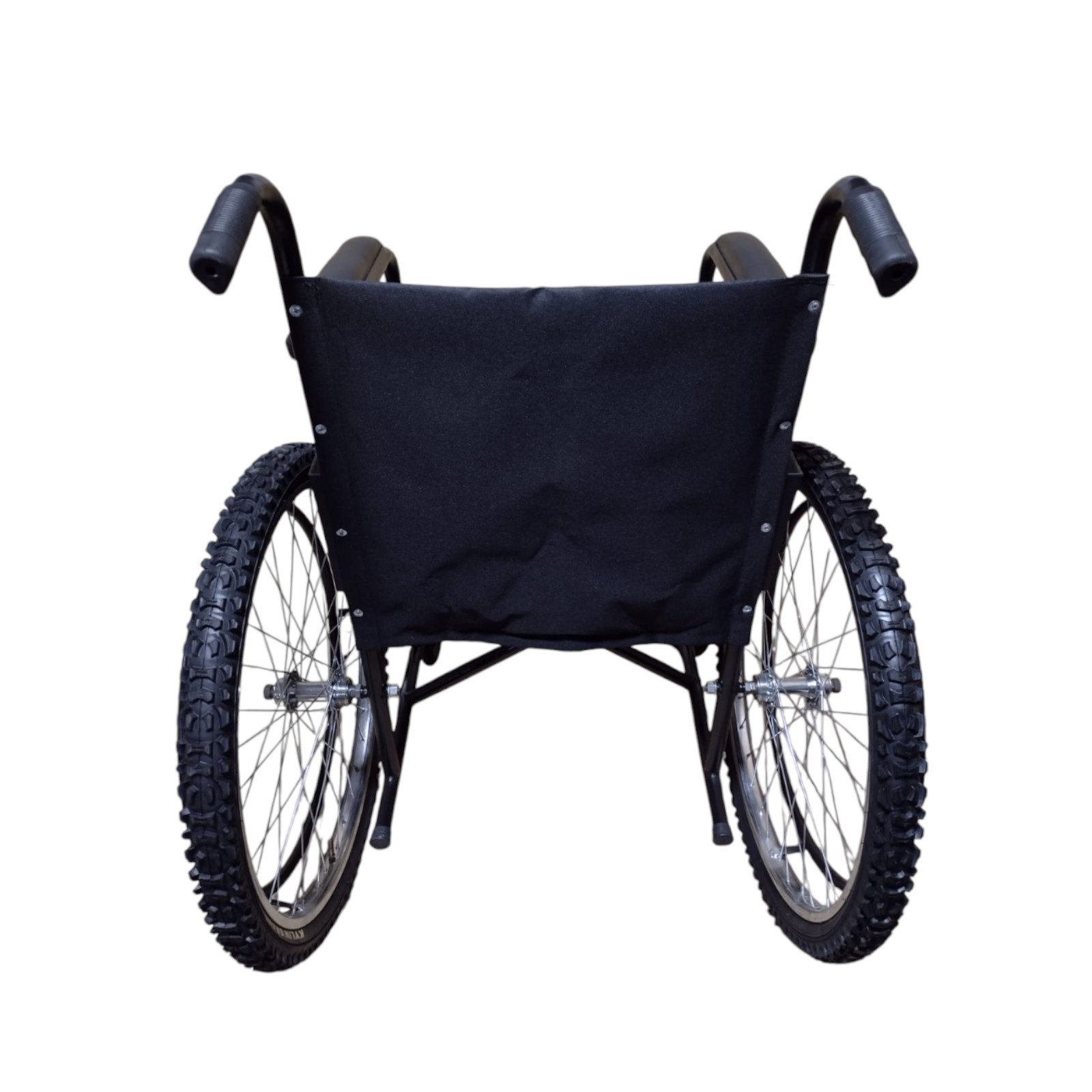 Silla De Ruedas Economica Todo Terreno Plegable Vida Digna -Adulto Color Negro.