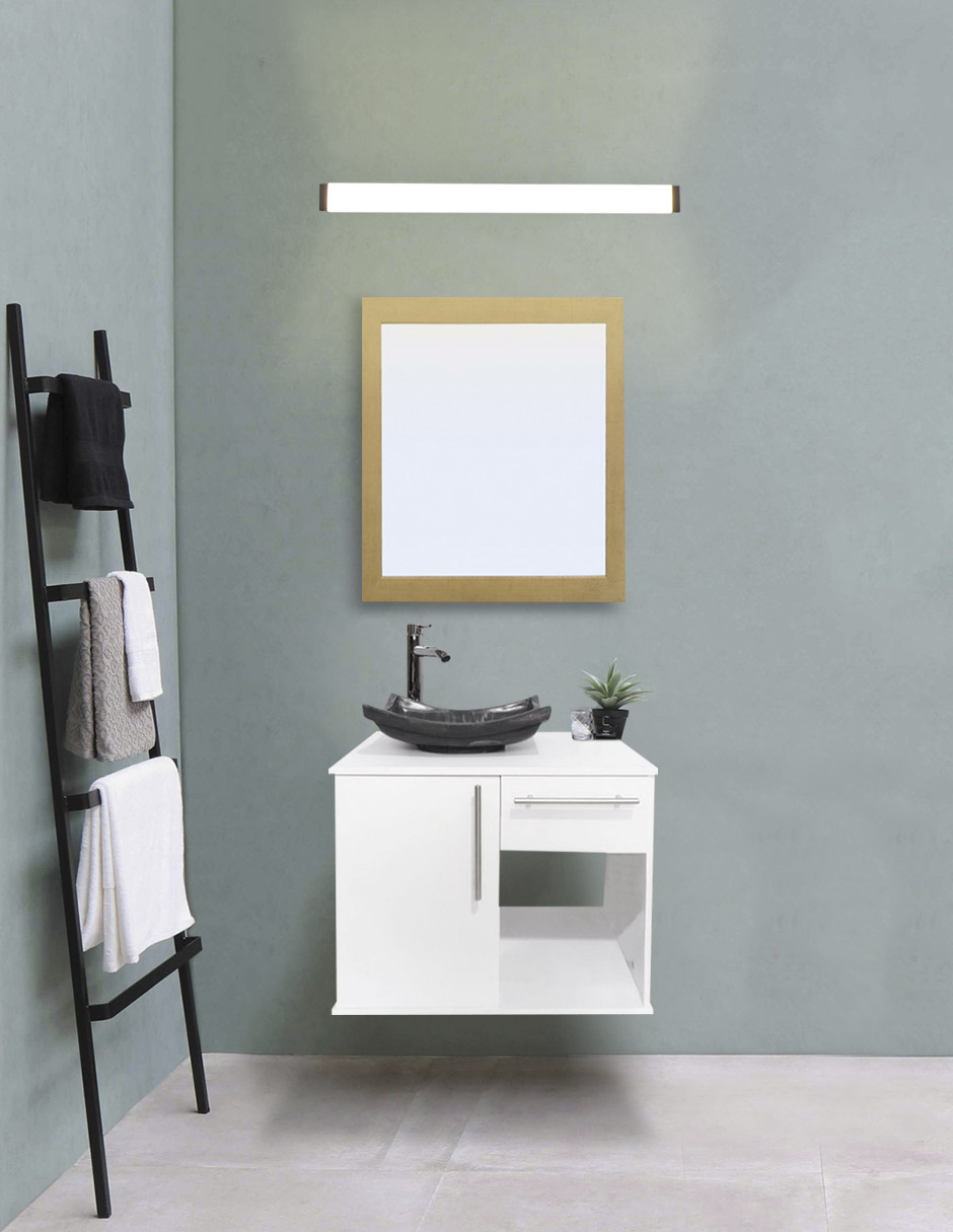 Gabinete Para Baño Con Lavabo AGATHA Con Lampara Y Espejo