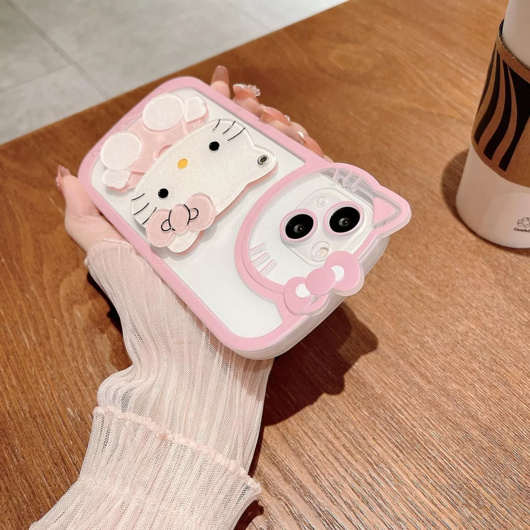 Para iPhone Funda,mirror+silicone Phone Case Gatito Kawaii IPHONE 13 PROMAX