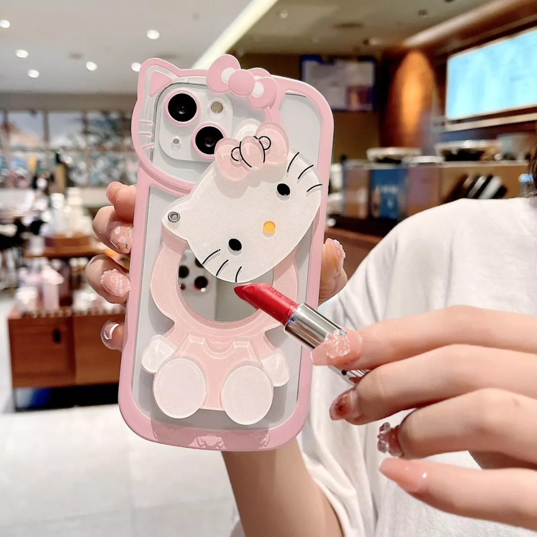 Para iPhone Funda,mirror+silicone Phone Case Gatito Kawaii IPHONE 13 PROMAX