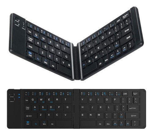 Teclado Inalámbrico Bluetooth Plegable Con Adapter Usb 2.4 g NEGRO