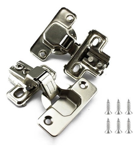 Bisagra Bidimensional Brazo Corto 35 Mm 10 Pares plata