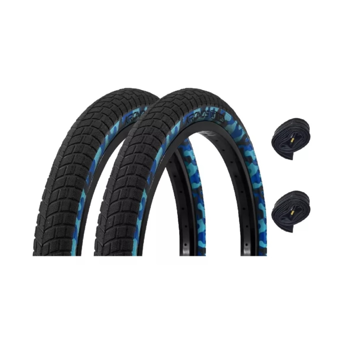 Dos Llantas C/ Cámaras 20 X 2.125 Camuflaje R-20 BMX Cross Azul ENDY