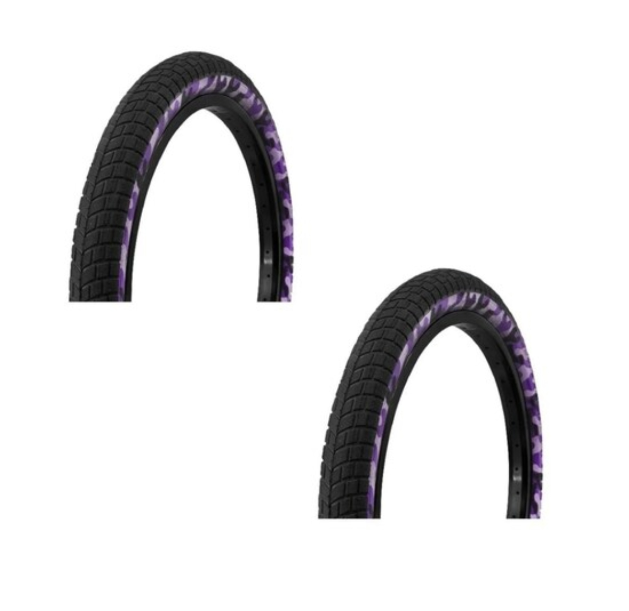 Dos Llantas C/ Cámaras 20 X 2.125 Camuflaje R-20 BMX Cross Morado ENDY