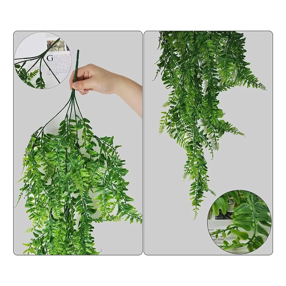 Set 10pzs Helechos Planta Artificial Colgante Boda Fiesta Pared