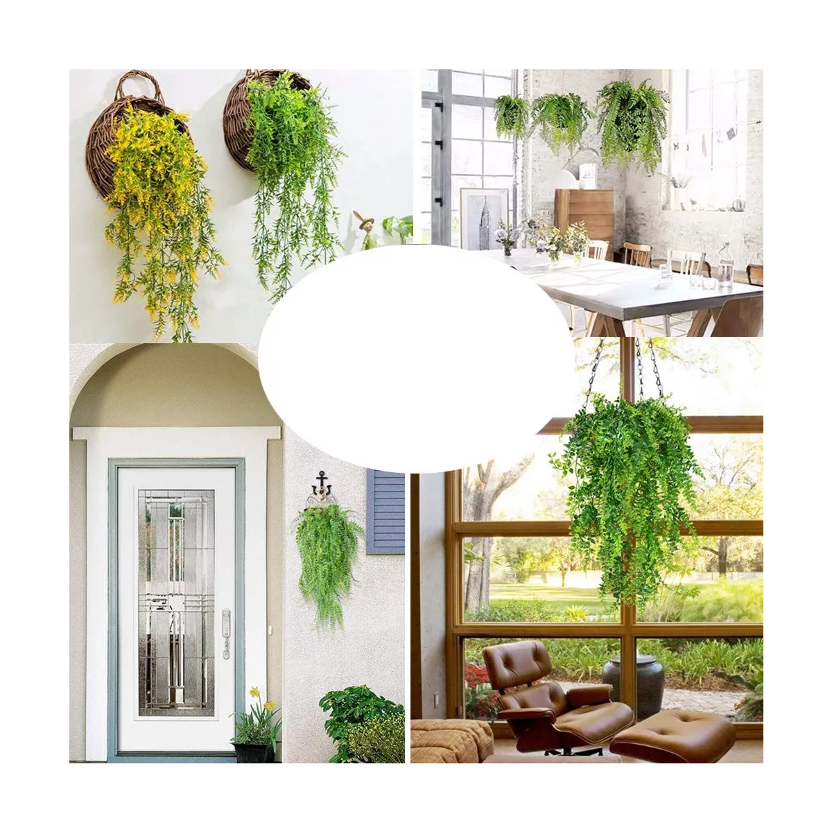 Set 10pzs Helechos Planta Artificial Colgante Boda Fiesta Pared