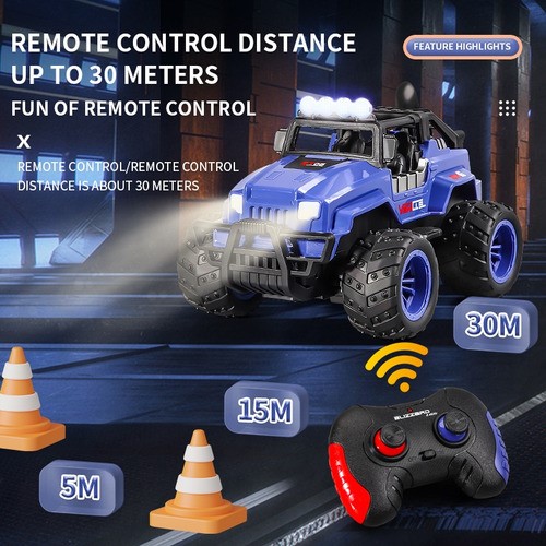 Carro De Control Remoto Monster Rider Todo Terreno Camioneta AZUL