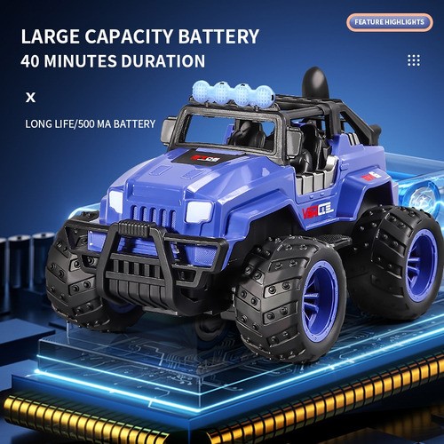 Carro De Control Remoto Monster Rider Todo Terreno Camioneta AZUL