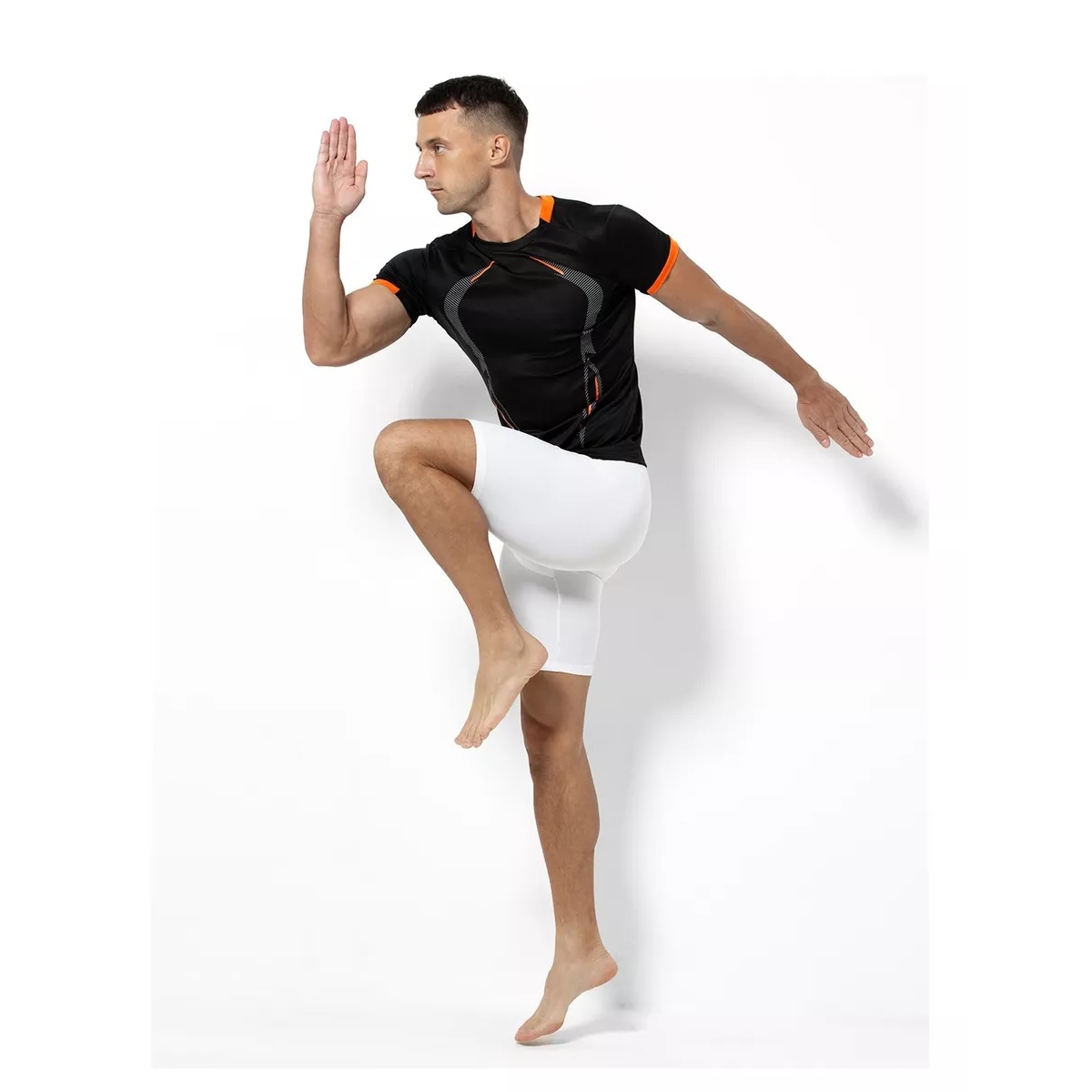 Playera 3 Piezas Deportiva Compresión Correr Gym Talla Negro, Gris, Blanco Talla G