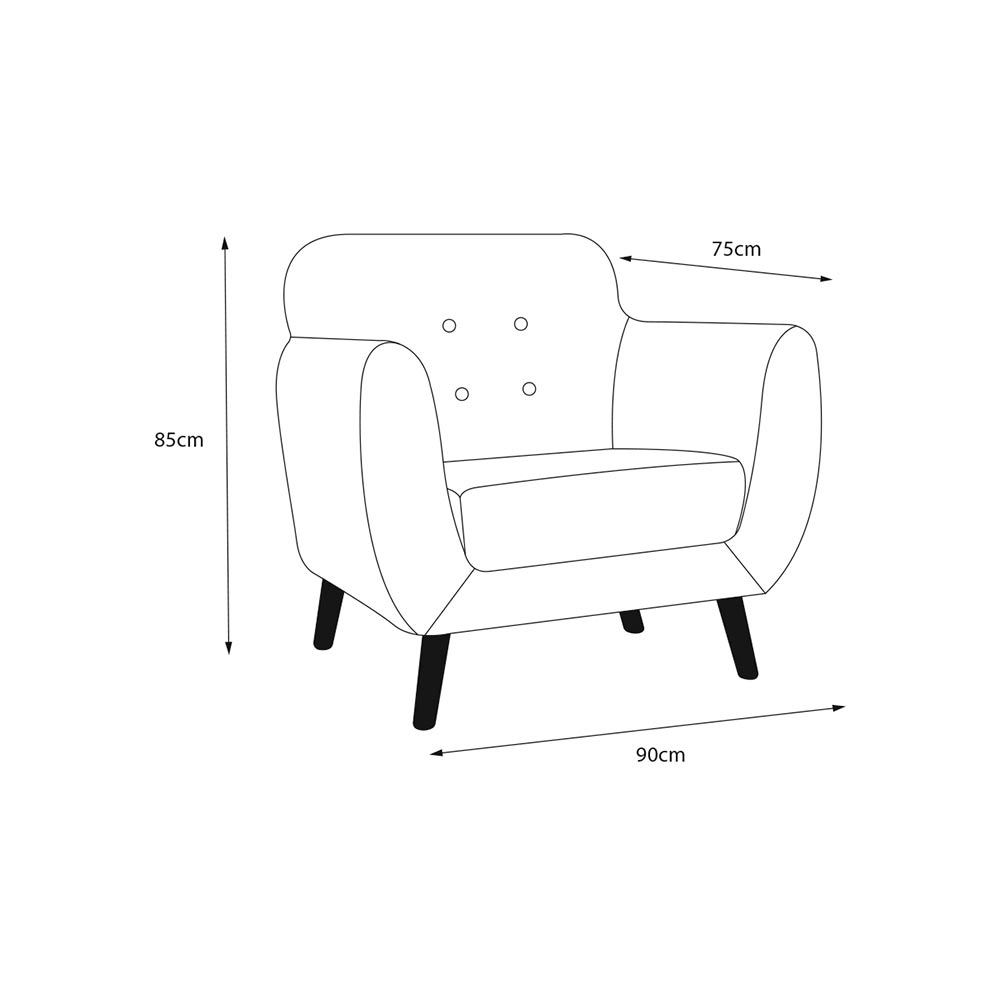 Sillón Individual con Tapizado Amarillo Estructura de Madera Sólida
