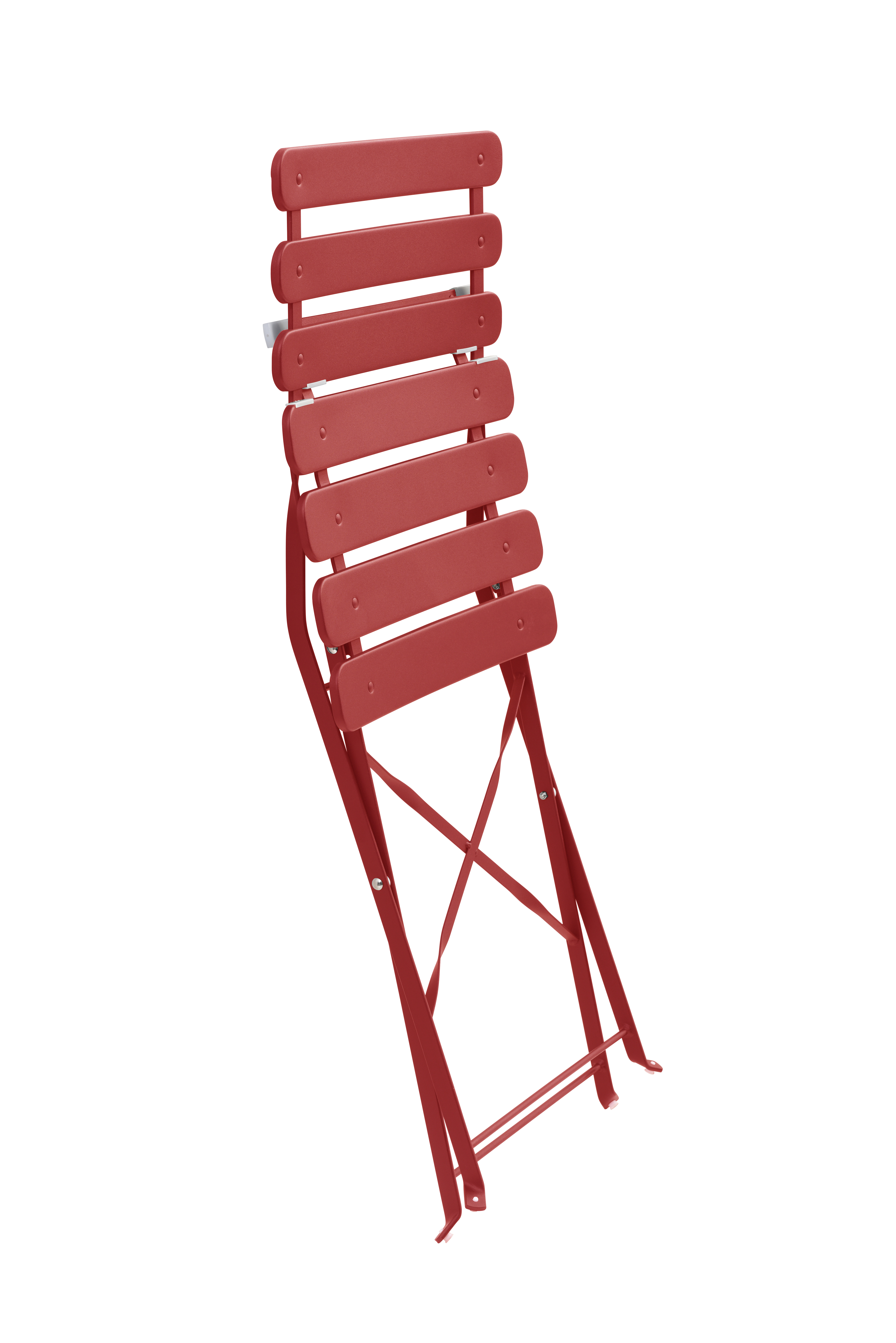 Juego de Mesa Rojo para Exterior con 2 Sillas Plegables de Uso Rudo Fabricado en Acero
