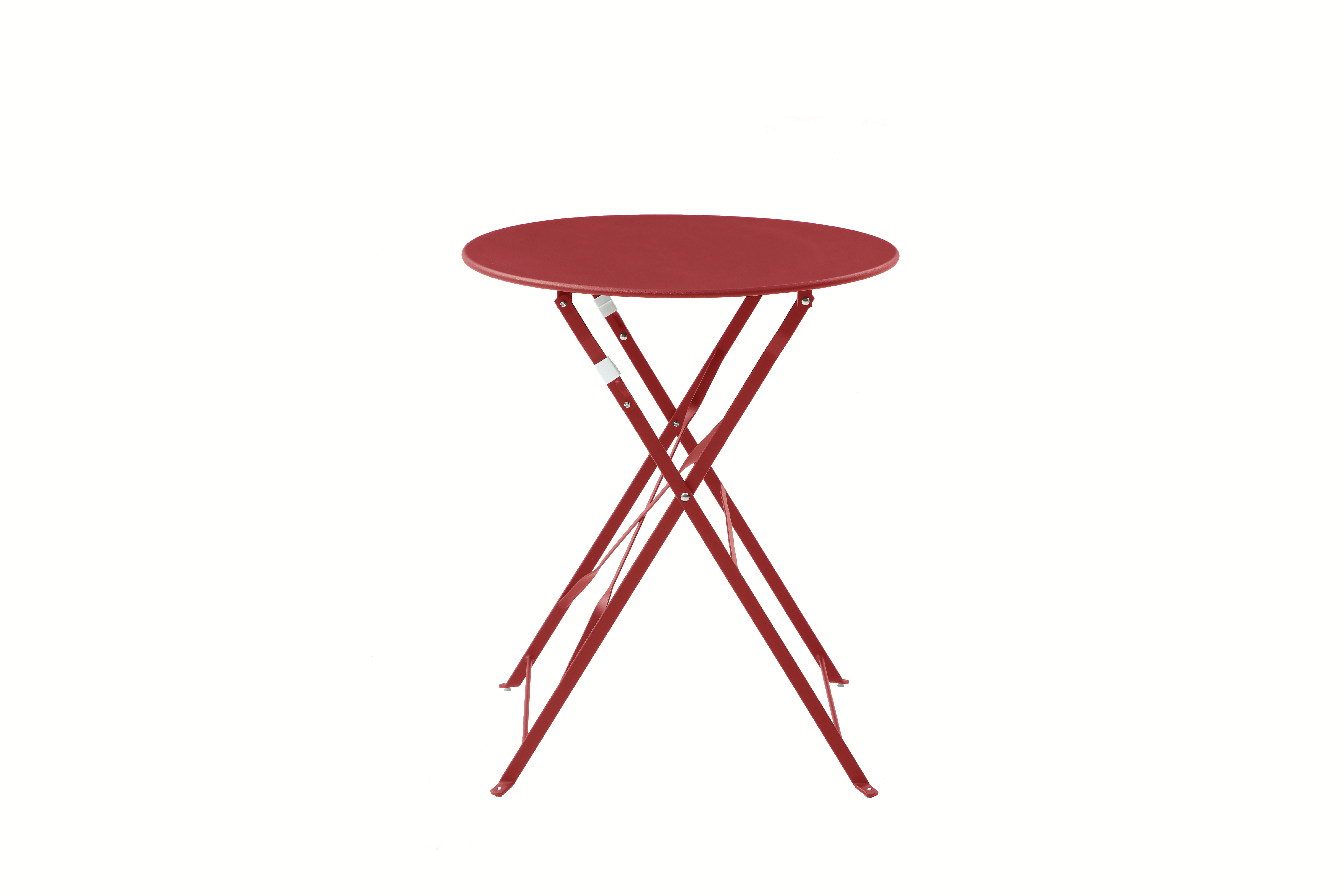 Juego de Mesa Rojo para Exterior con 2 Sillas Plegables de Uso Rudo Fabricado en Acero