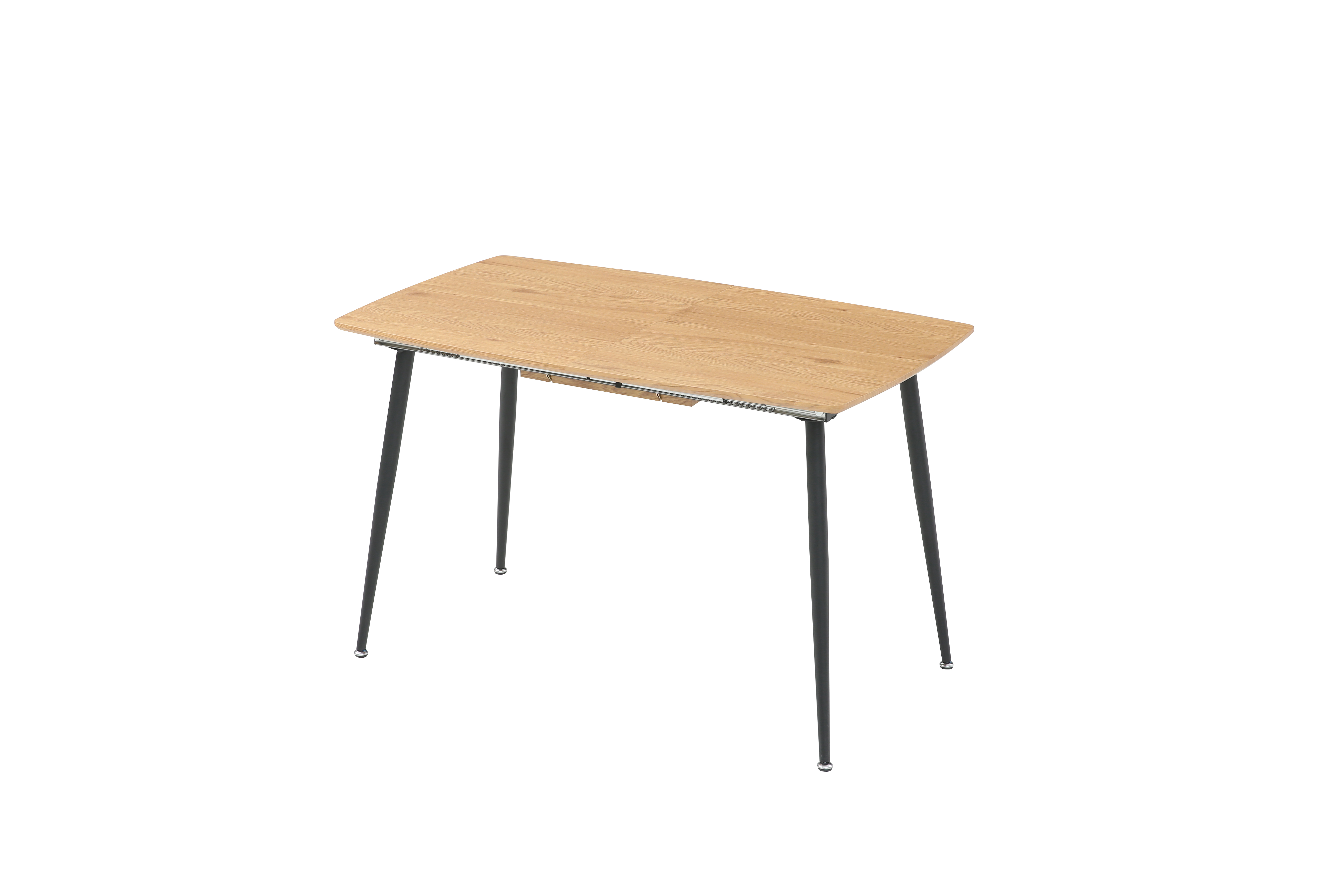 Mesa para Comedor Extensible con Tablero de Madera MDF y Patas de Metal Negras 120/160cm (Ancho)*70cm (Profundo)