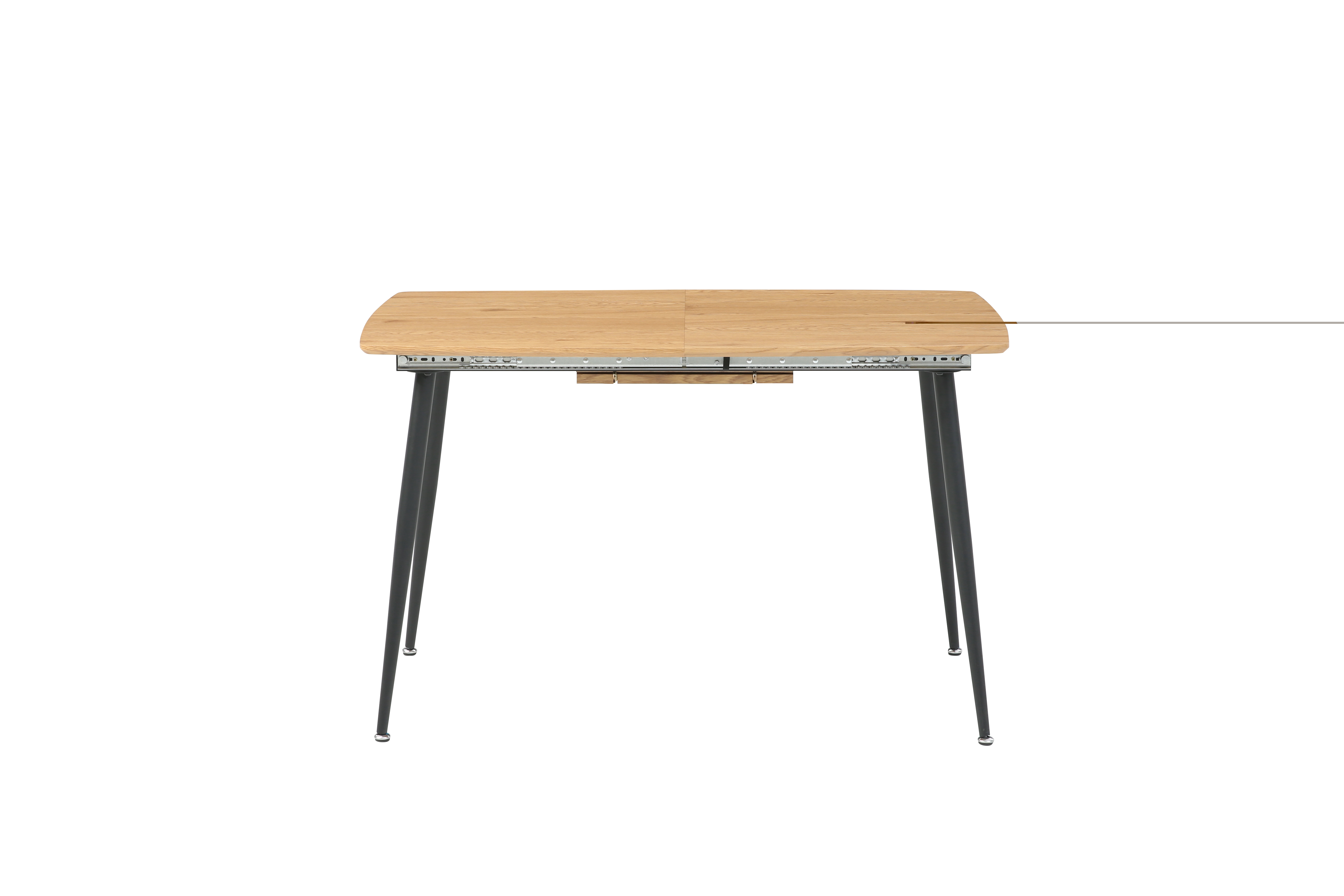 Mesa para Comedor Extensible con Tablero de Madera MDF y Patas de Metal Negras 120/160cm (Ancho)*70cm (Profundo)