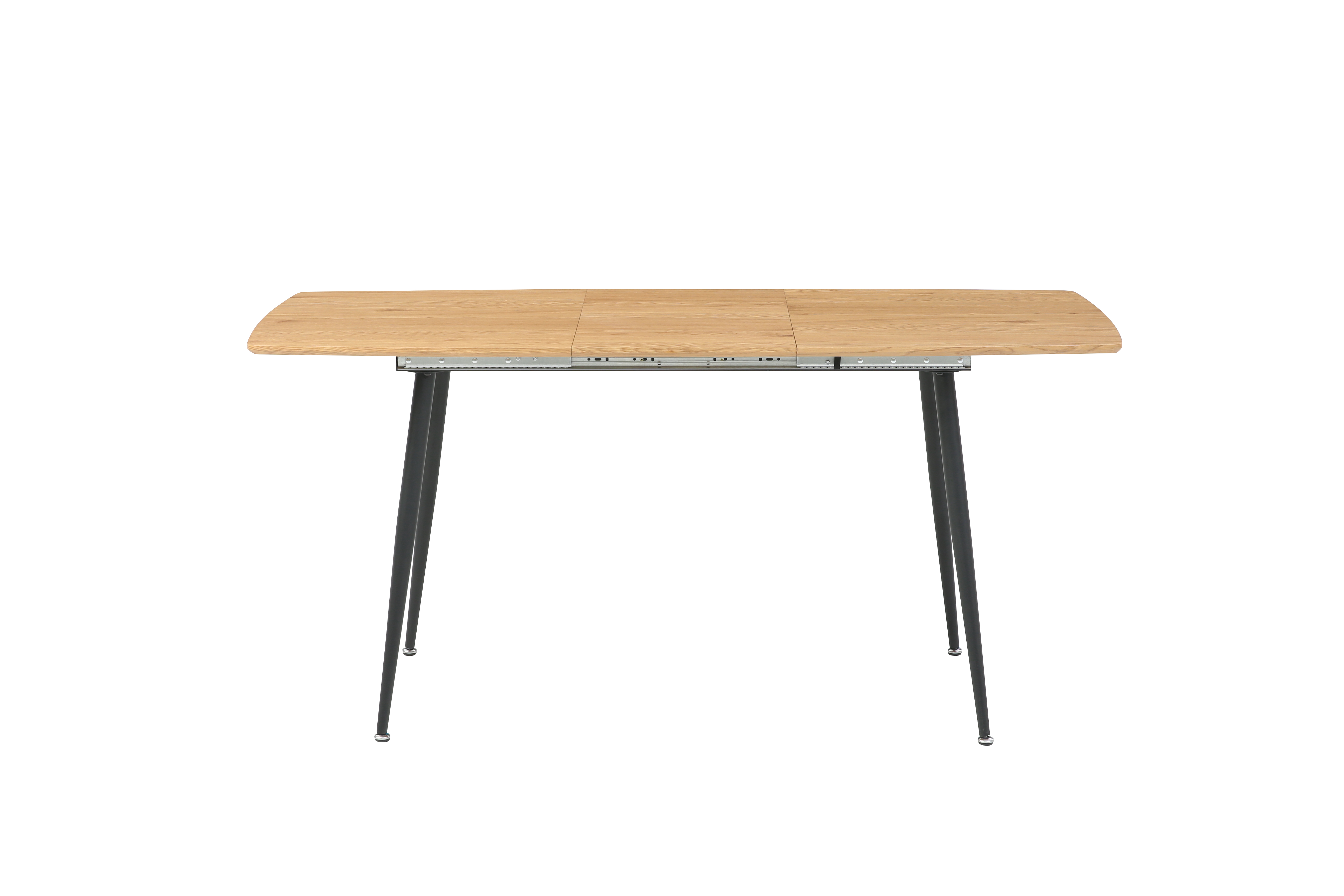 Mesa para Comedor Extensible con Tablero de Madera MDF y Patas de Metal Negras 120/160cm (Ancho)*70cm (Profundo)