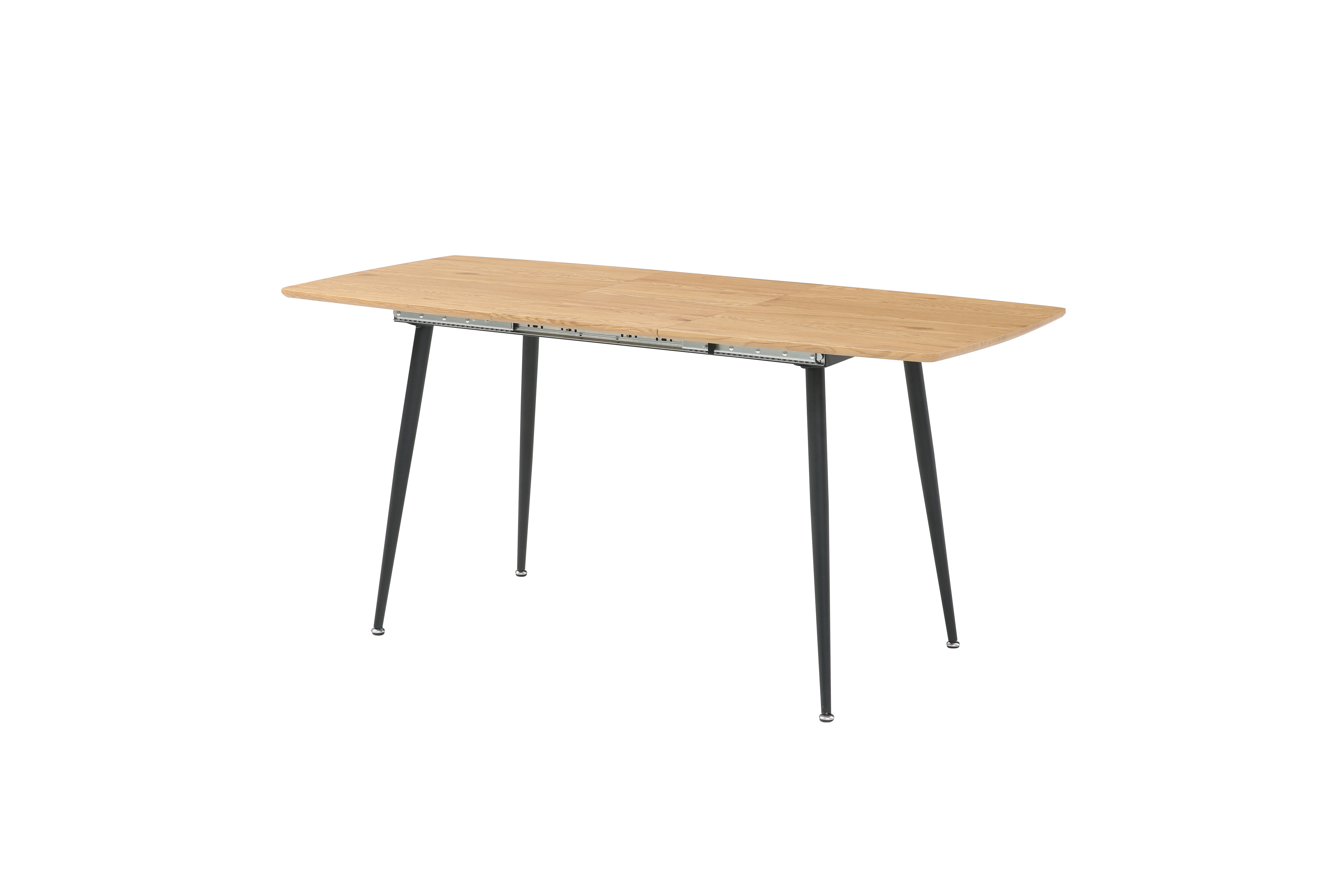 Mesa para Comedor Extensible con Tablero de Madera MDF y Patas de Metal Negras 120/160cm (Ancho)*70cm (Profundo)