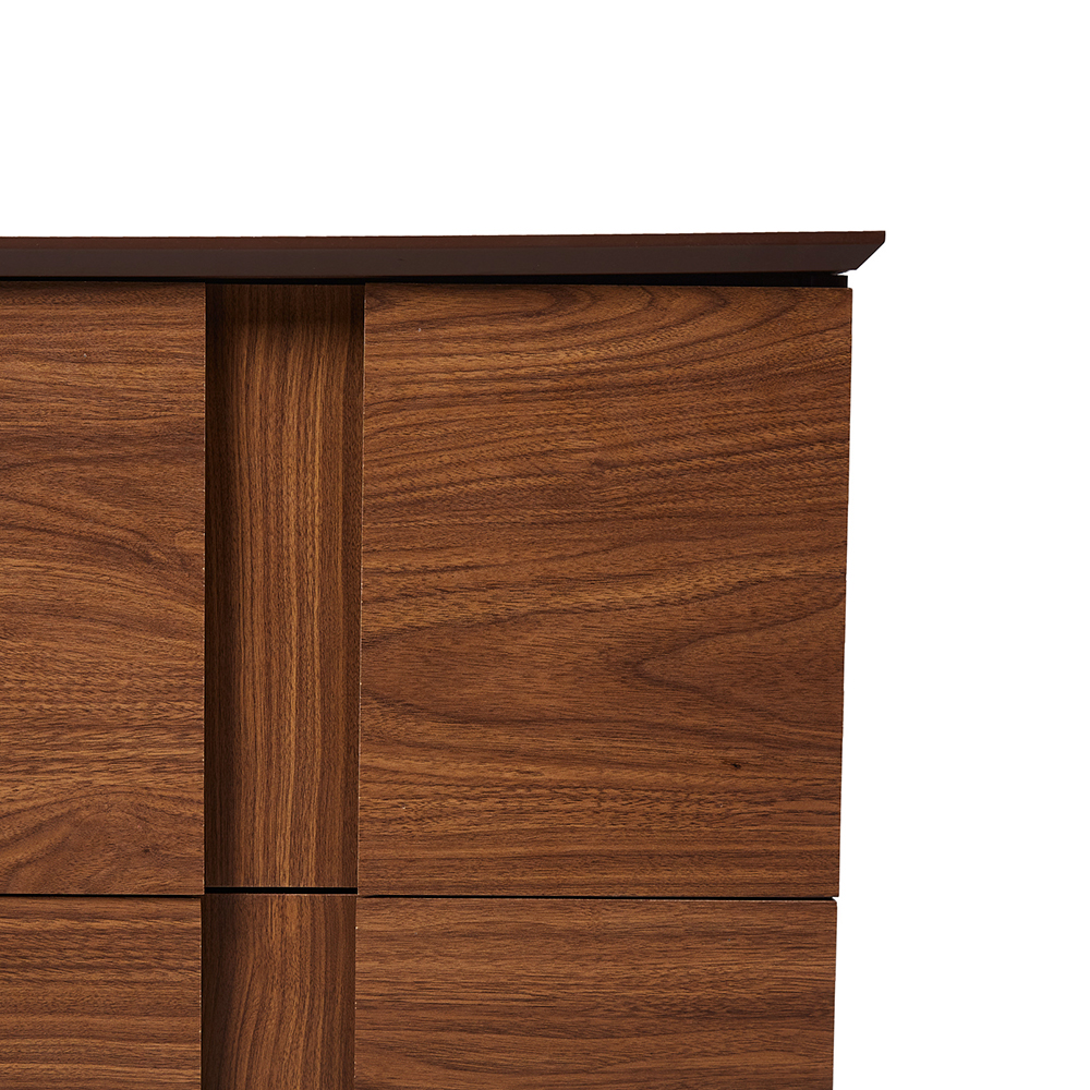 Buró Color Nogal con 2 Cajones con Corredera de Extensión y Estructura de Madera MDF
