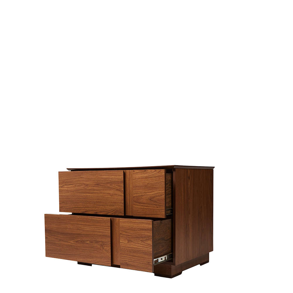 Buró Color Nogal con 2 Cajones con Corredera de Extensión y Estructura de Madera MDF