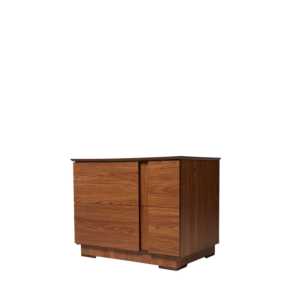 Buró Color Nogal con 2 Cajones con Corredera de Extensión y Estructura de Madera MDF