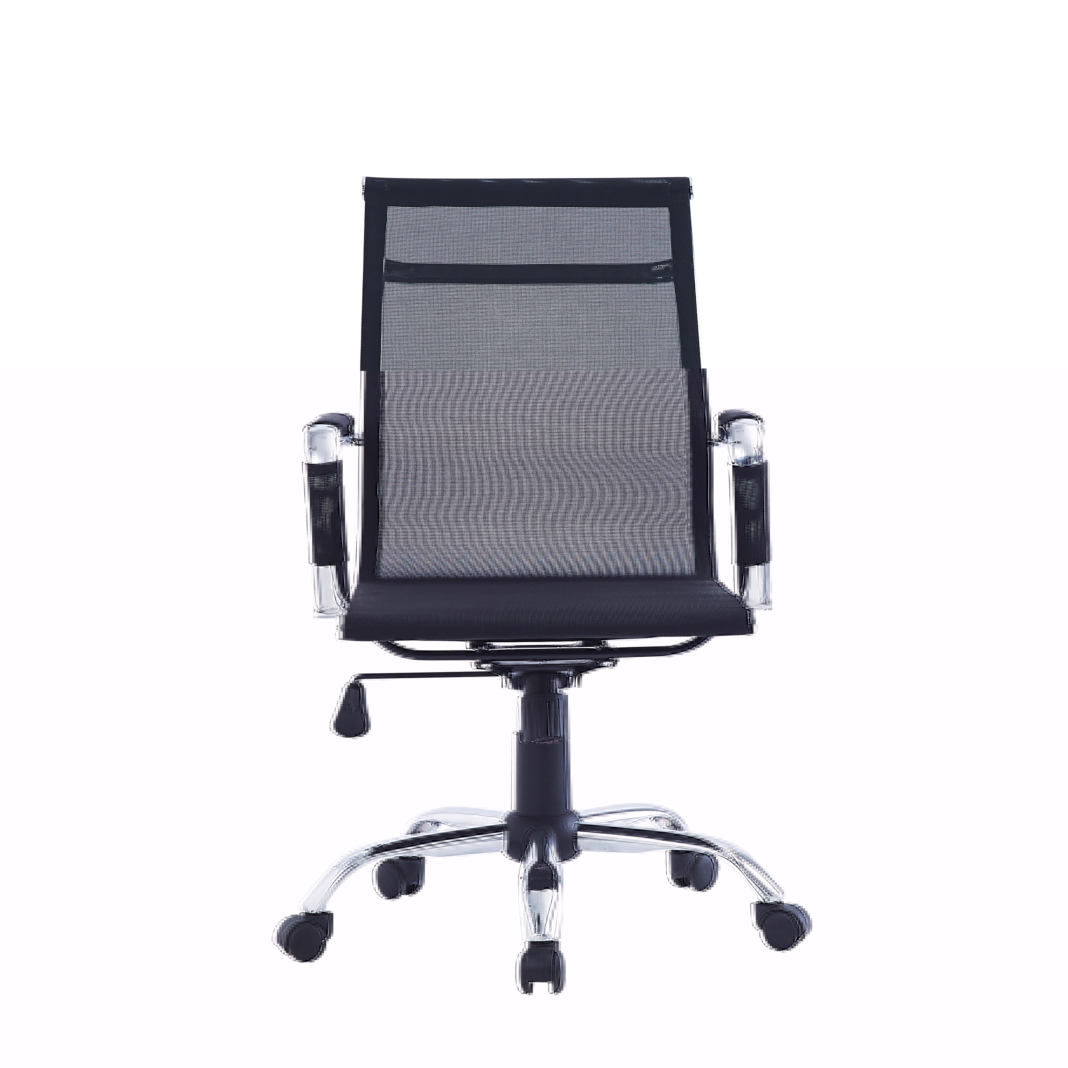 Silla de Oficina Giratoria Negra con Altura Ajustable. Estructura de Aluminio y Polipropileno
