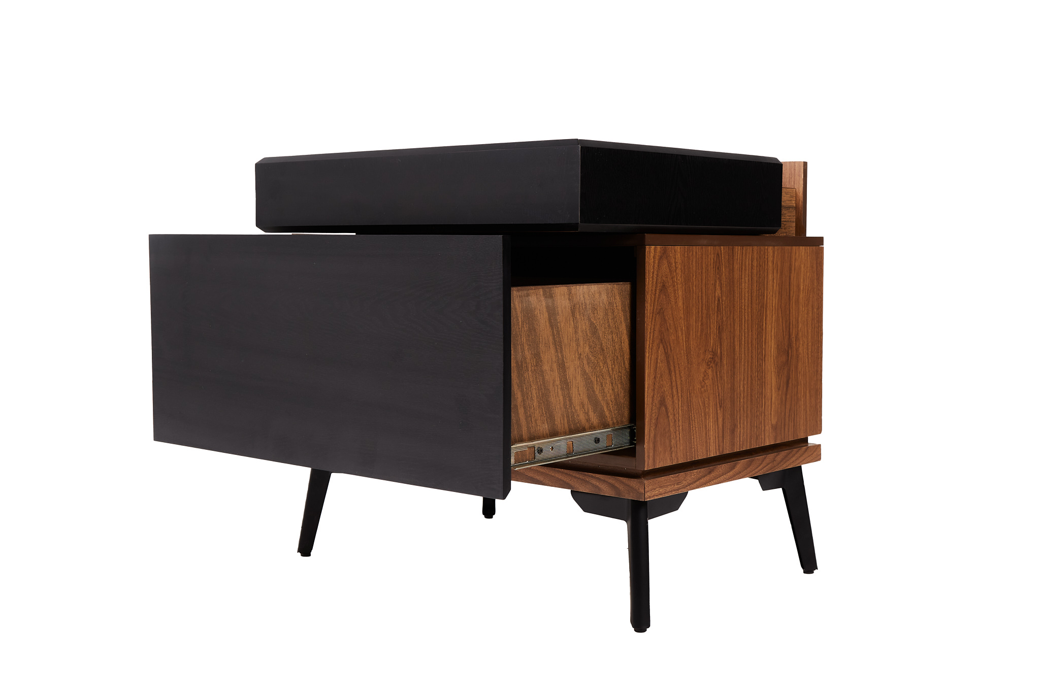 Buró Negro con 2 Cajones con Corredera de Extensión. Estructura de Madera MDF