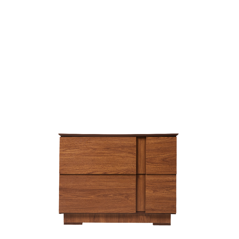 Buró Color Nogal con 2 Cajones con Corredera de Extensión y Estructura de Madera MDF
