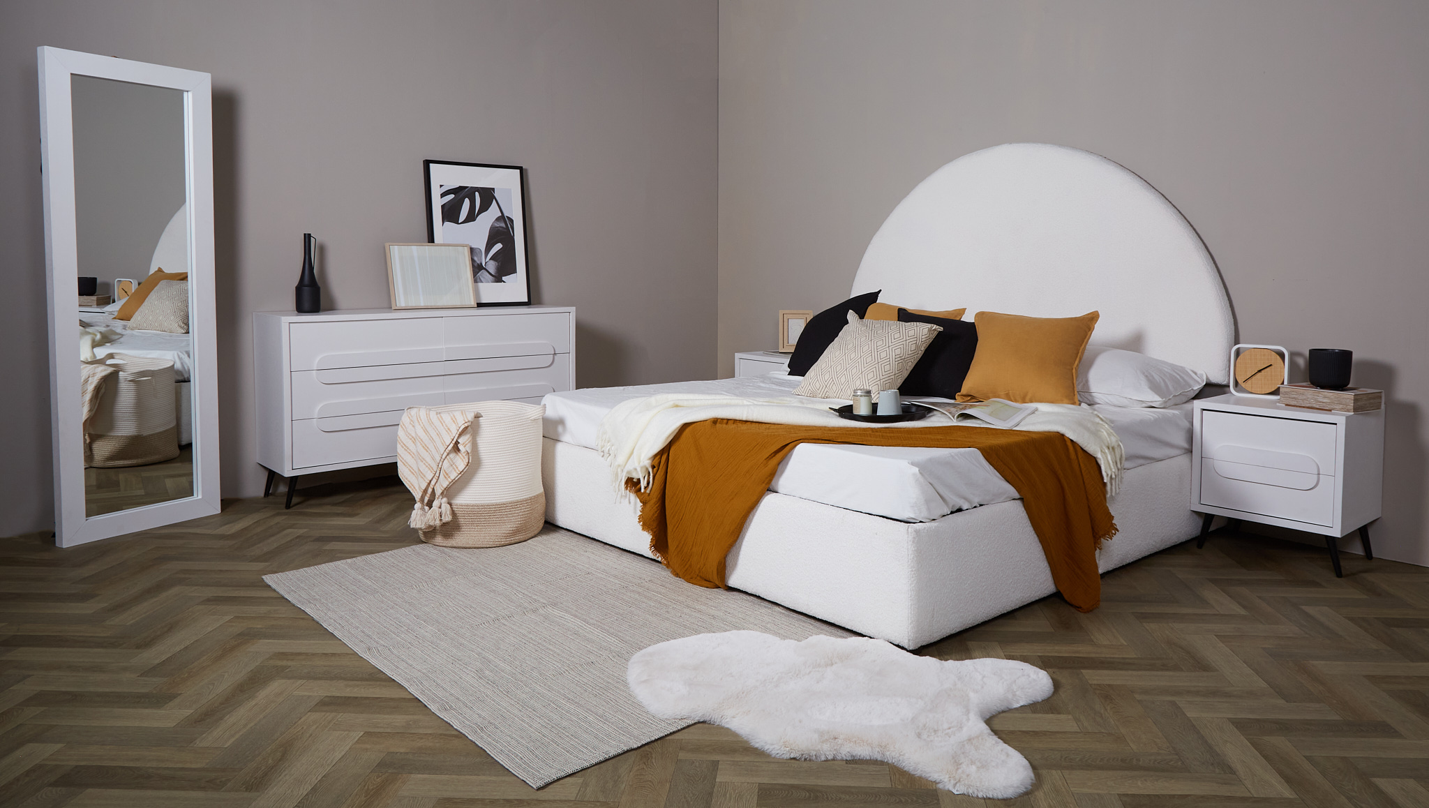 Buró Color Blanco con 2 Cajones, Soporte Metálico y Estructura de Madera MDF